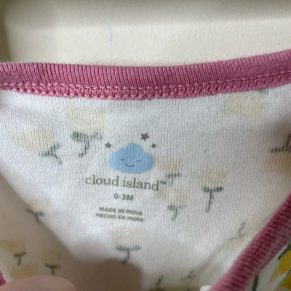 Cloud Island Yellow Flower Footed Pajamas 0-3 Months